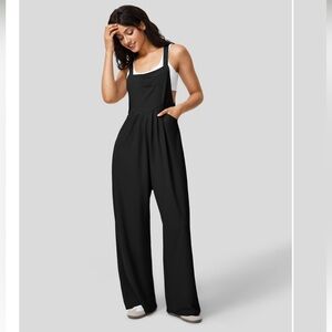 HALARA waffle fabric causal overalls- black ST